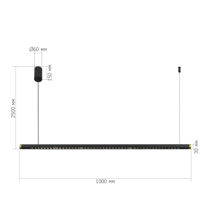 Светильник подвесной ST-Luce черный/черный,латунь LED 1*20W 4000K SL6238.403.01