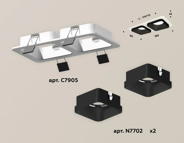 Комплект встраиваемого светильника Ambrella light XC7905002