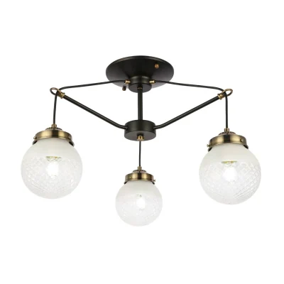 SLE110302-03 Светильник подвесной Черный, Бронза/Прозрачный, Белый E27 3*60W