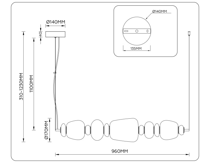 Подвесной светодиодный светильник HIGH LIGHT AMBRELLA LIGHT LH53176