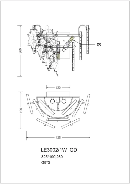 Настенный светильник Leon Erable LE3002/1W GD