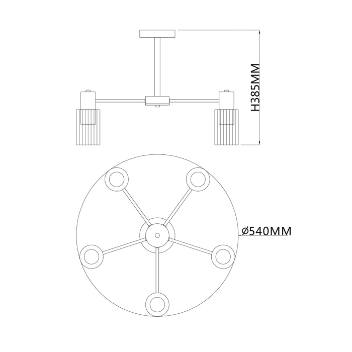 Потолочная люстра на штанге DIVERSITY ESCADA 2120/5P Black