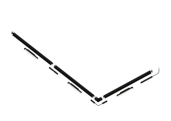 Шинопровод встраиваемый магнитный для ГКЛ12,5 мм SPACE Crystal Lux CLT 0.123 02 L2000 BL