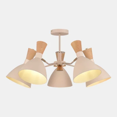 Светильник потолочный Бежевый/Бежевый, Светлое дерево, Золотистый E14 5*40W SLE1256-502-05