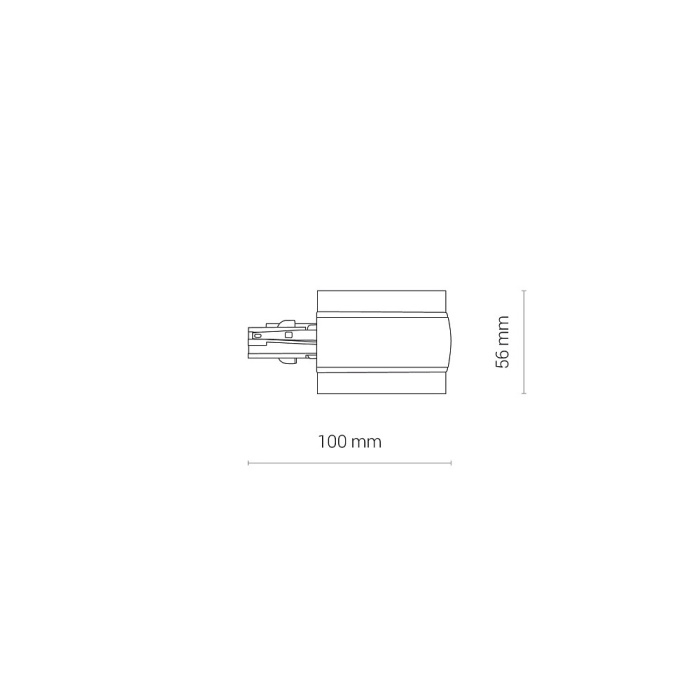 Заглушка с питанием для трехфазной трековой системы правая Nowodvorski Ctls Power Black 8690