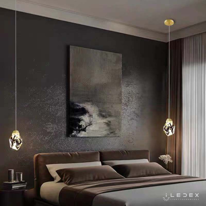 Подвесной светильник iLedex OXYGEN 9701P/1 BRASS&CLEAR