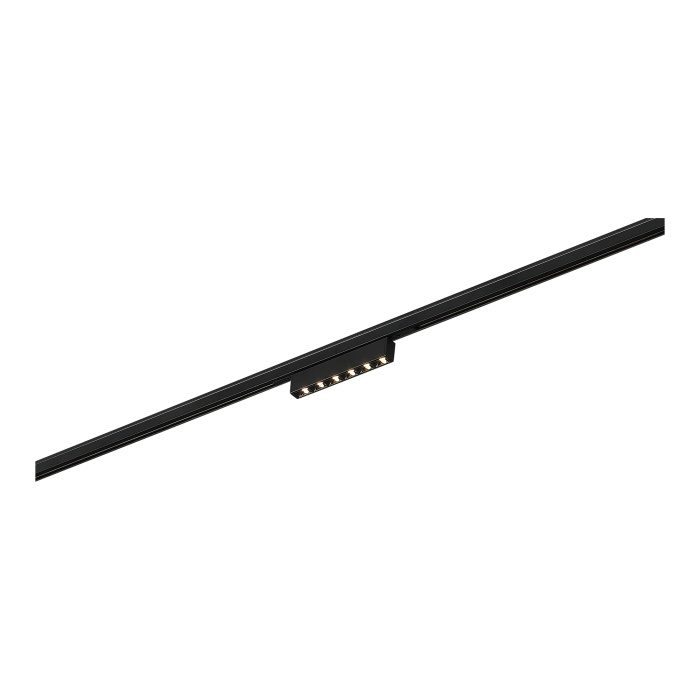 Магнитный трековый светильник Черный LED 1*5W 3000K 220Lm Ra>90 IP20 L100xW10xH18 24V ST666.436.05