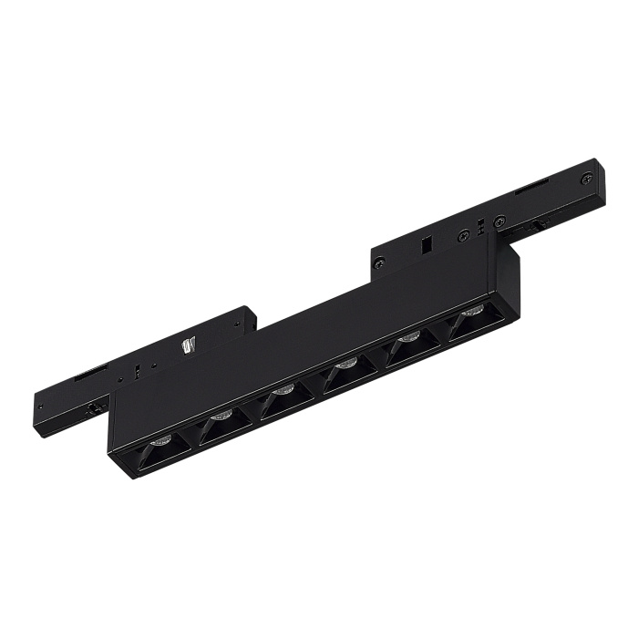 Магнитный трековый светильник Черный LED 1*5W 3000K 220Lm Ra>90 IP20 L100xW10xH18 24V ST666.436.05