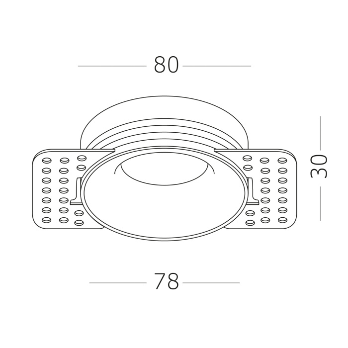 Светильник встраиваемый Черный GU10 1*50W IP20 D78xH30 165-265V Без ламп ST218.448.01