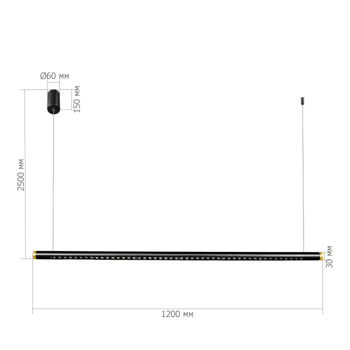 Светильник подвесной ST-Luce черный/черный,латунь LED 1*28W 4000K SL6238.413.01