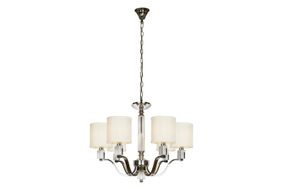 Подвесная люстра iLamp Miami P2337-6 Никель+беж