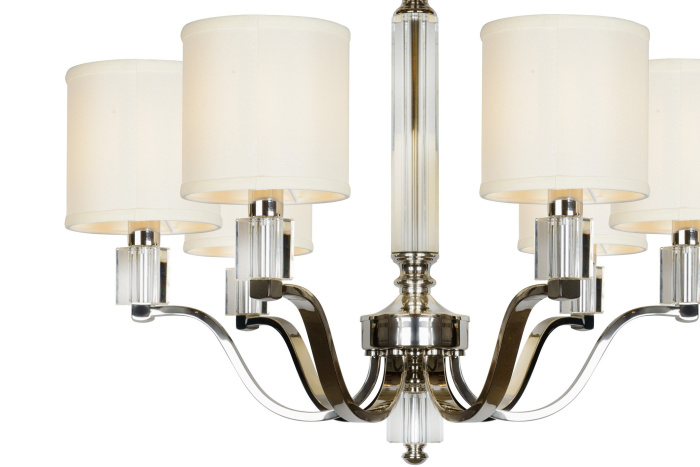 Подвесная люстра iLamp Miami P2337-6 Никель+беж