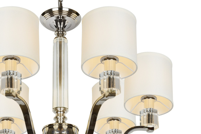 Подвесная люстра iLamp Miami P2337-6 Никель+беж