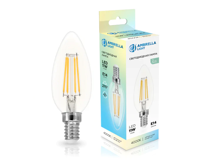 Лампа светодиодная Свеча C35 11W 4000K AMBRELLA light 351114