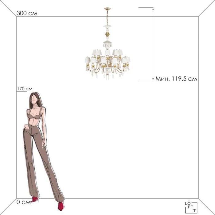 Подвесная люстра Loft it Grace 10203/12+8 White