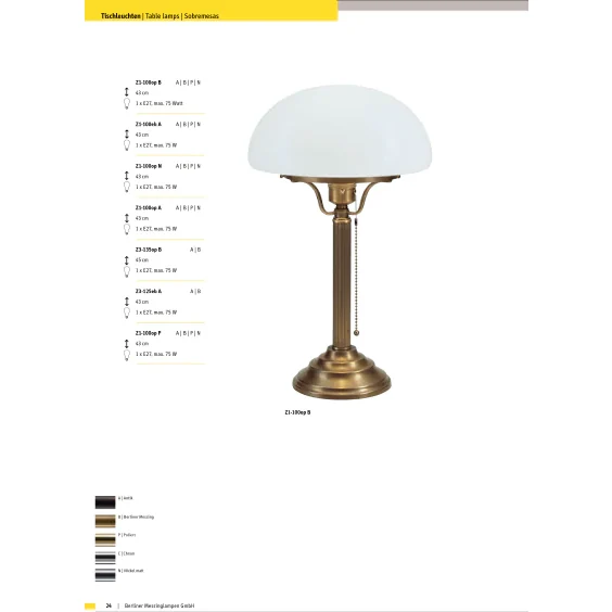 Настольная лампа Berliner Messinglampen Z1-100opN