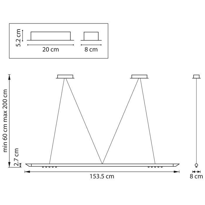 Светильник линейный подвесной Virata Lightstar 814203