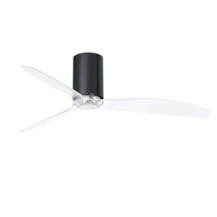 Вентилятор без света MINI TUBE FAN Shiny black/transparent ceiling fan with DC motor