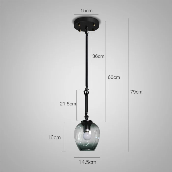 Подвесной светильник ADEL-ONE L1 Cognac Black ImperiumLoft