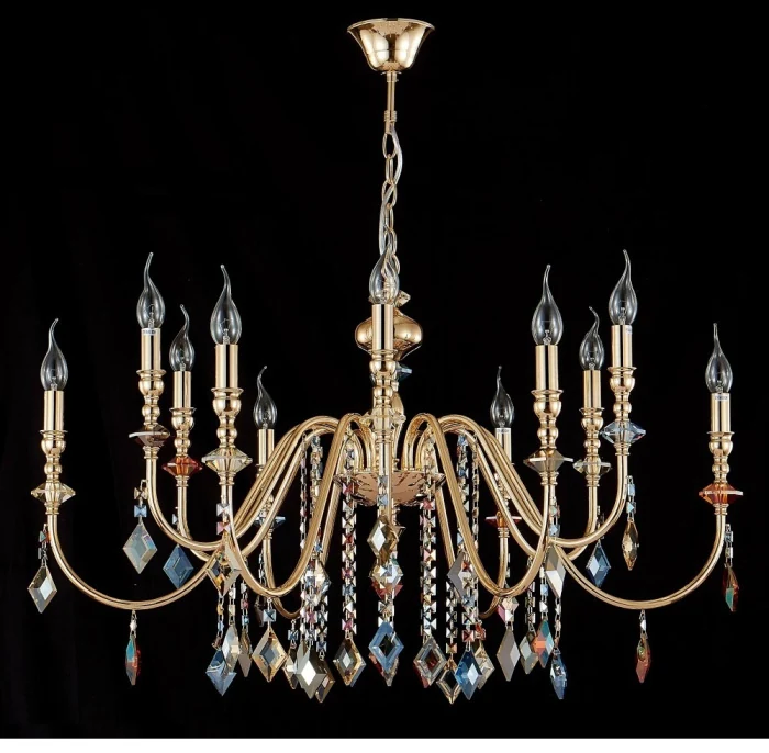 Люстра Crystal Lux MERCEDES SP6+6 GOLD/COLOR