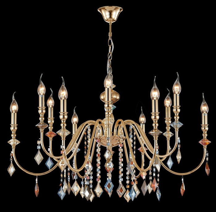 Люстра Crystal Lux MERCEDES SP6+6 GOLD/COLOR