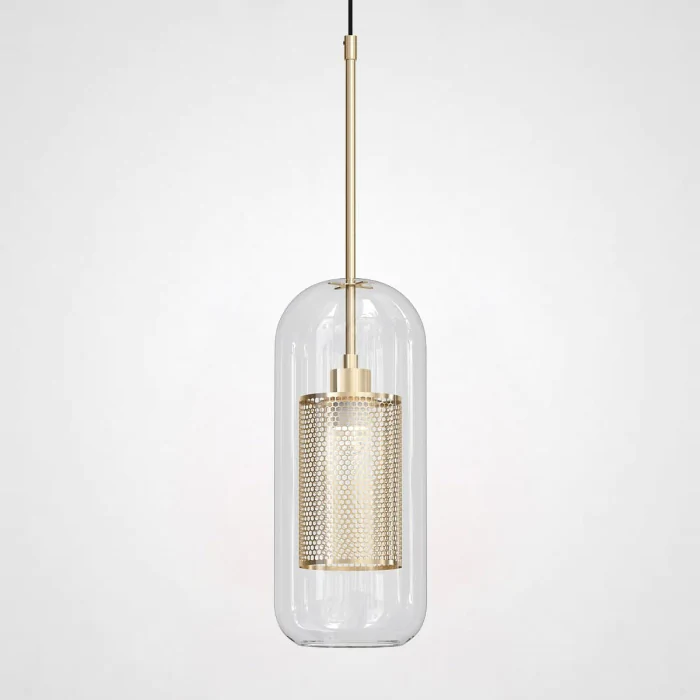 Подвесной светильник CATCH F cylinder brass D12 ImperiumLoft