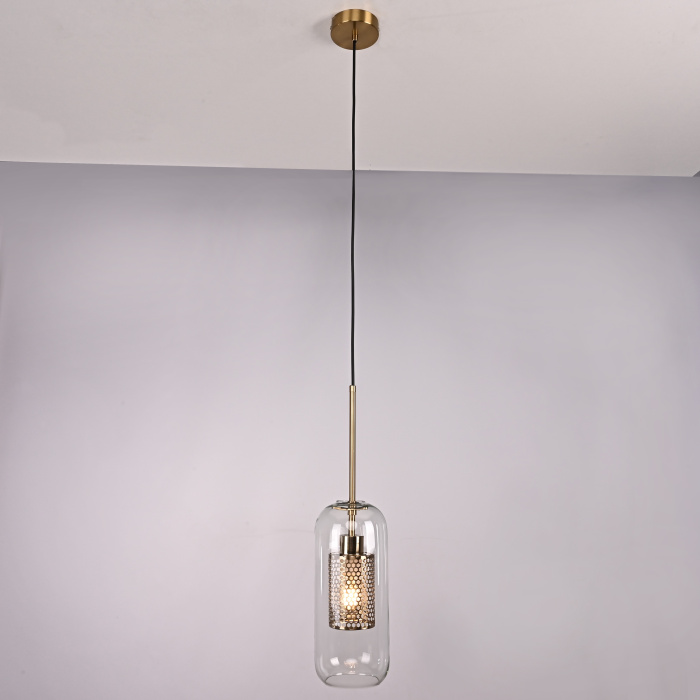 Подвесной светильник CATCH F cylinder brass D12 ImperiumLoft