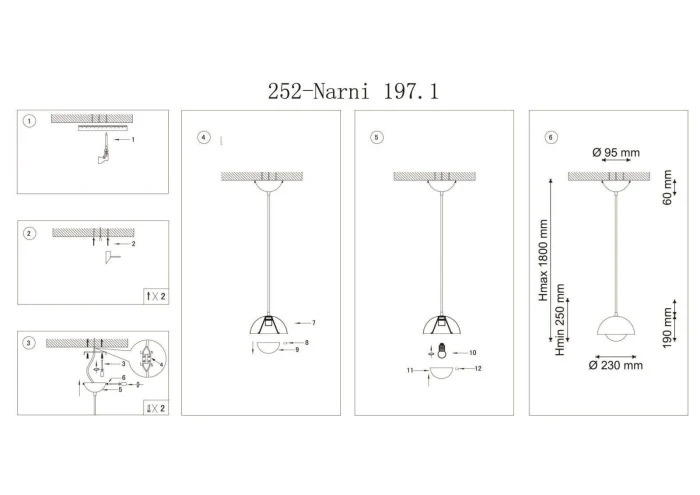 Светильник подвесной Lucia Tucci Narni 197.1 verde