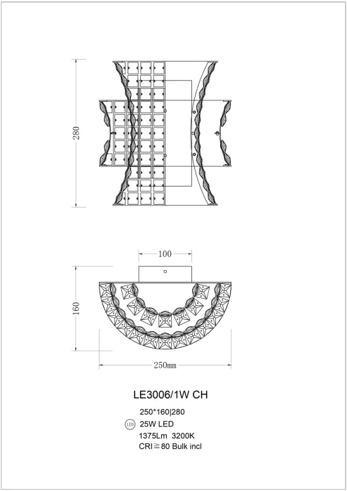 Настенный светильник Leon Tendre LE3006/1W CH