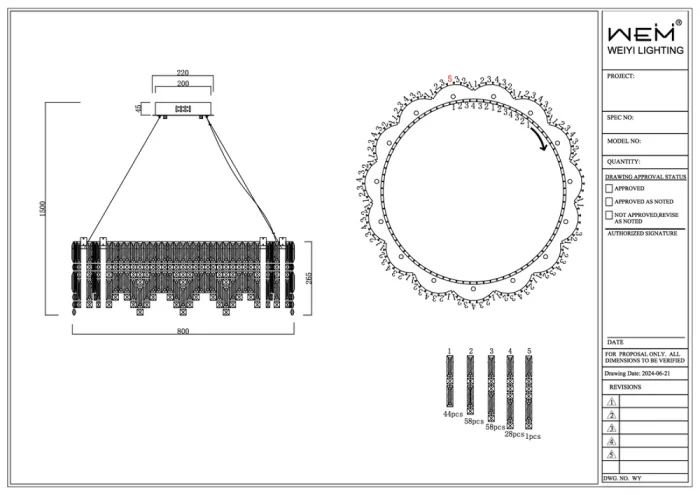 Подвесная люстра Leon Forteresse LE7295-D800 CH
