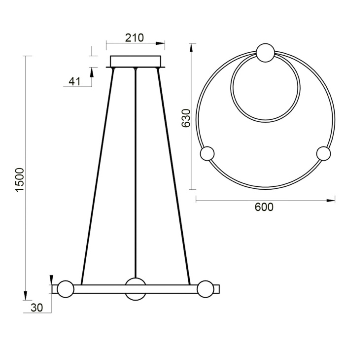 Подвесной светильник VL7252P12 Vele Luce