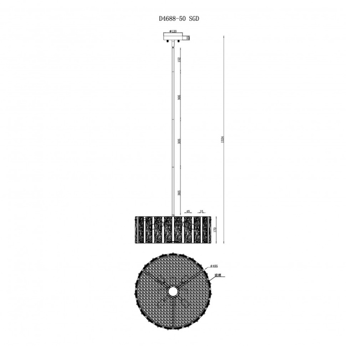 Светильник потолочный iLAMP Panorama D4688-50 SGD