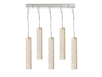 Горизонтальная композиция 8290 из пяти  подвесных светильников хром №104 Newport