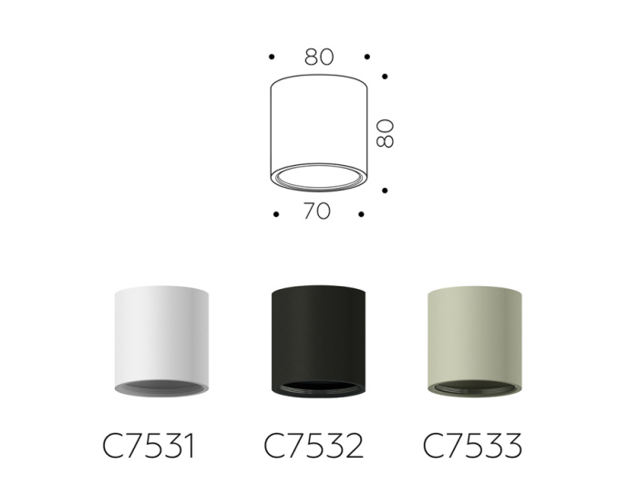 Корпус светильника накладной для насадок D70mm Ambrella light C7531