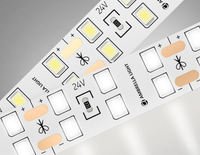 Светодиодная лента двухрядная Ambrella Light GS3602 2835 204Led /20W m/ 24V IP20 4500K 5m Ambrella light GS3602