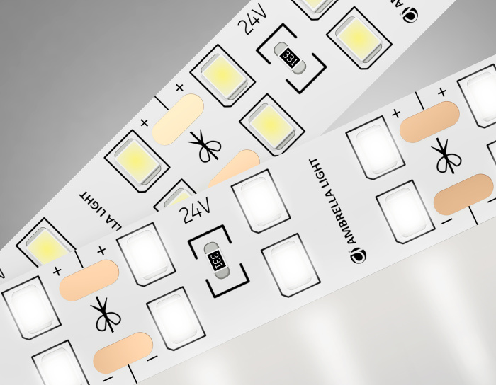 Светодиодная лента двухрядная Ambrella Light GS3602 2835 204Led /20W m/ 24V IP20 4500K 5m Ambrella light GS3602