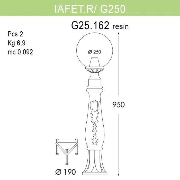Уличный светильник Fumagalli Iafaet.R/G250 G25.162.000.BXE27