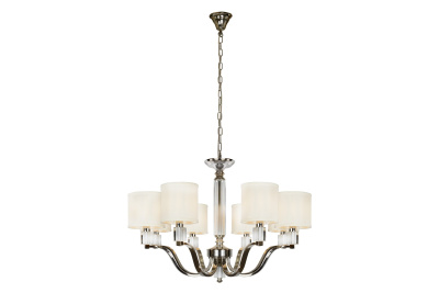 Подвесная люстра iLamp Miami P2337-8 Никель+беж