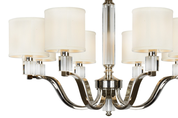 Подвесная люстра iLamp Miami P2337-8 Никель+беж