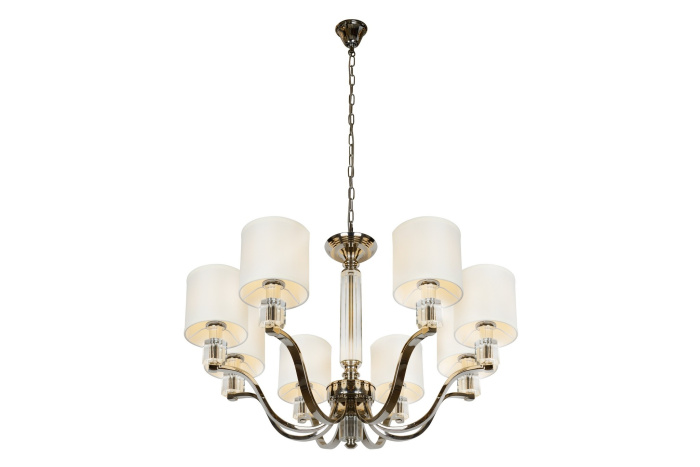 Подвесная люстра iLamp Miami P2337-8 Никель+беж