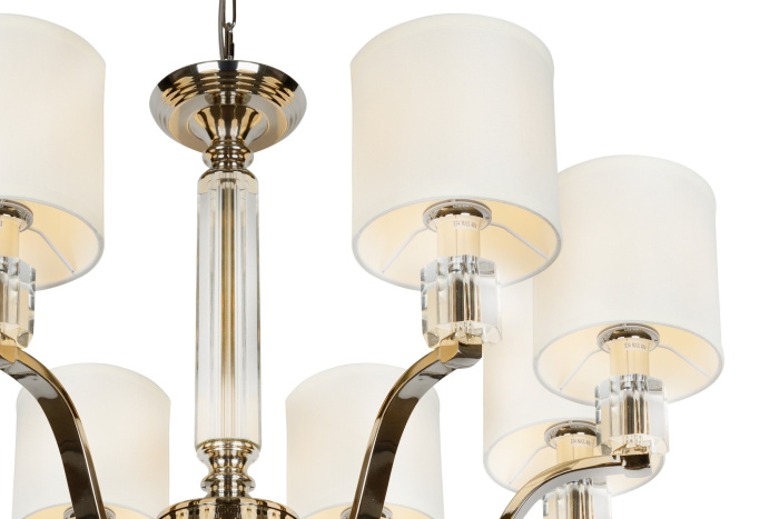 Подвесная люстра iLamp Miami P2337-8 Никель+беж