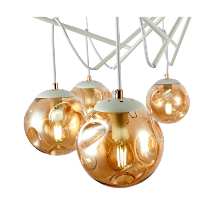 SLE110202-08 Люстра подвесная Белый/Янтарный E14 8*40W