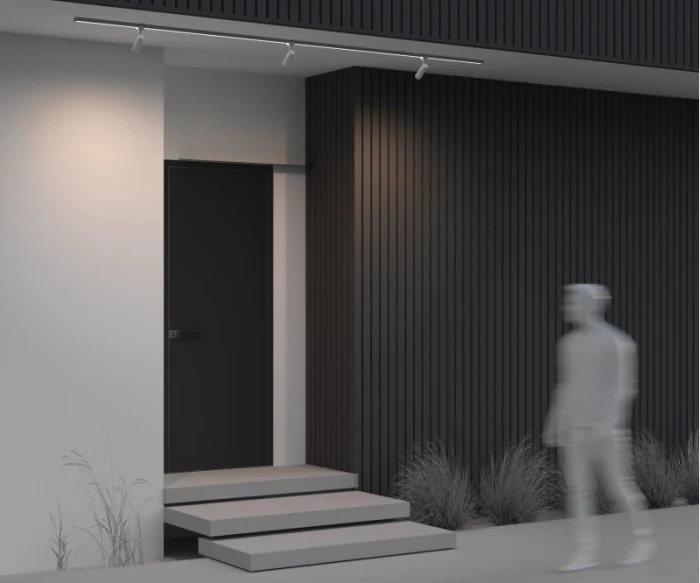 Трековый однофазный уличный светодиодный светильник Elasity IP black O-TR01-1-S-8WW3K