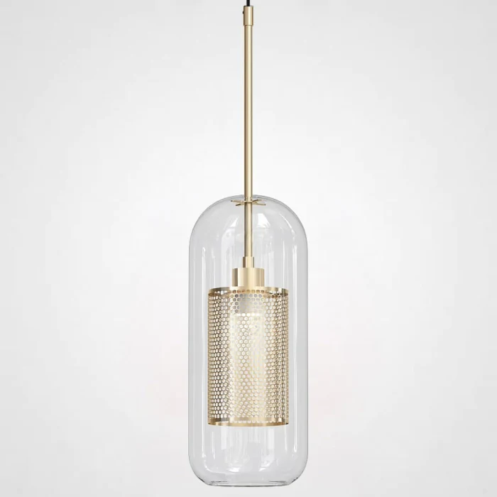 Подвесной светильник CATCH F cylinder brass D15 ImperiumLoft