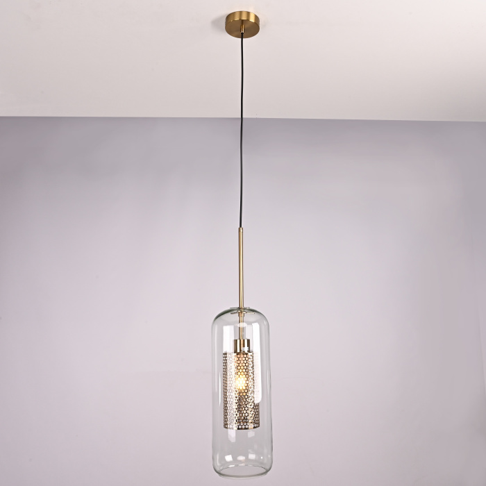 Подвесной светильник CATCH F cylinder brass D15 ImperiumLoft