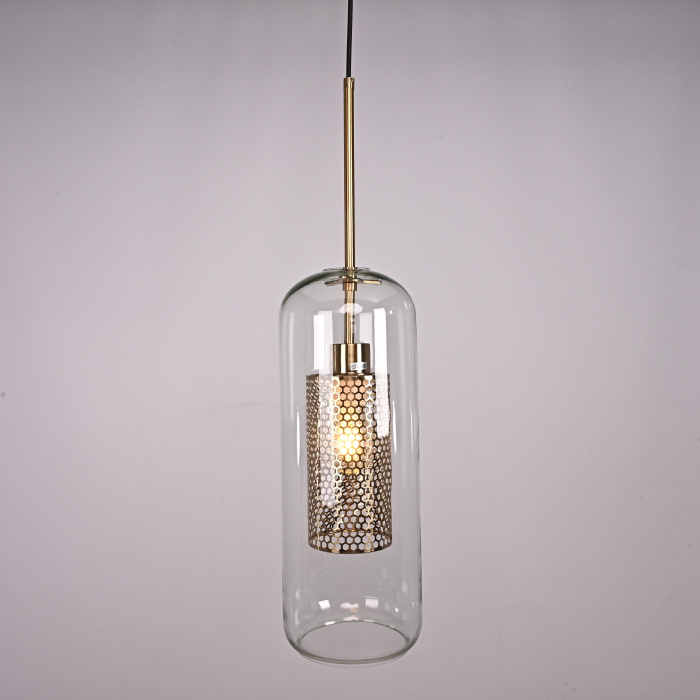 Подвесной светильник CATCH F cylinder brass D15 ImperiumLoft