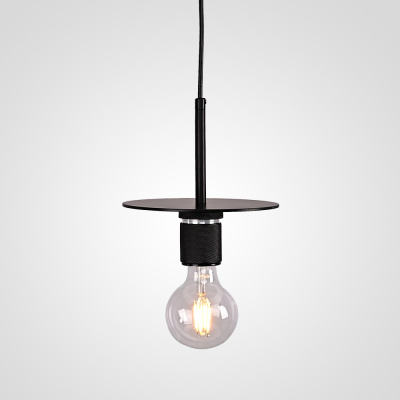 Подвесной светильник RH Utilitaire Disk Shade Pendant Black ImperiumLoft