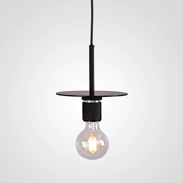 Подвесной светильник RH Utilitaire Disk Shade Pendant Black ImperiumLoft