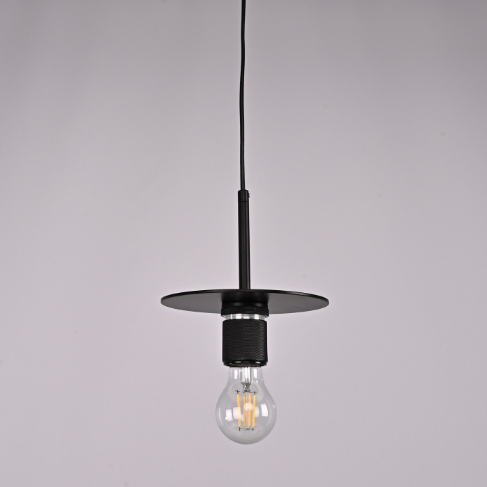 Подвесной светильник RH Utilitaire Disk Shade Pendant Black ImperiumLoft