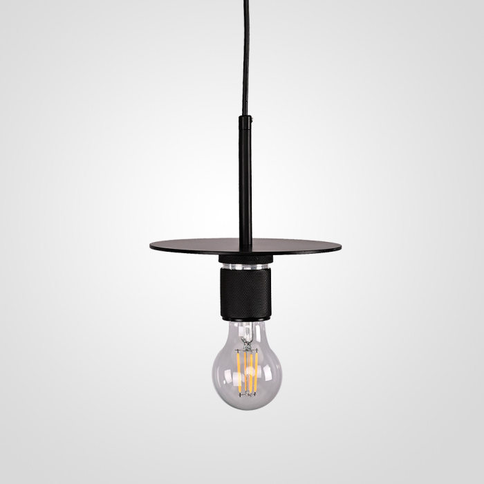 Подвесной светильник RH Utilitaire Disk Shade Pendant Black ImperiumLoft